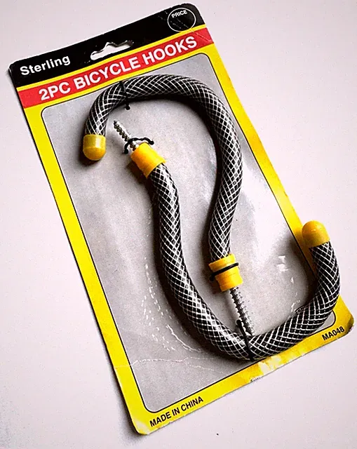 Vinyl Coated 1/2" Thick Heavy Duty Bicycle Bike Hanging Hooks (Set of 2 Hooks)