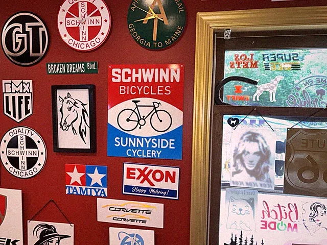 VTG Style Schwinn HANDMADE Acrylic Sign Personalized w/YOUR Shop Name! Bikes