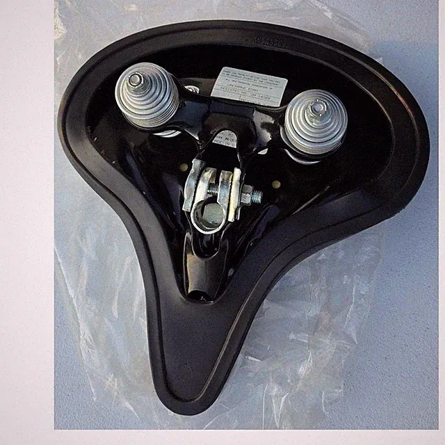 Worksman Cycles Wide Cruiser Bike Saddle Black Dual Spring Seat Made in USA 1999