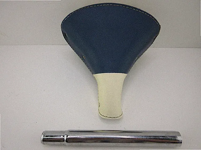 Wrights Sprung Saddle Blue White Vinyl Made in England with 25.4mm Seatpost
